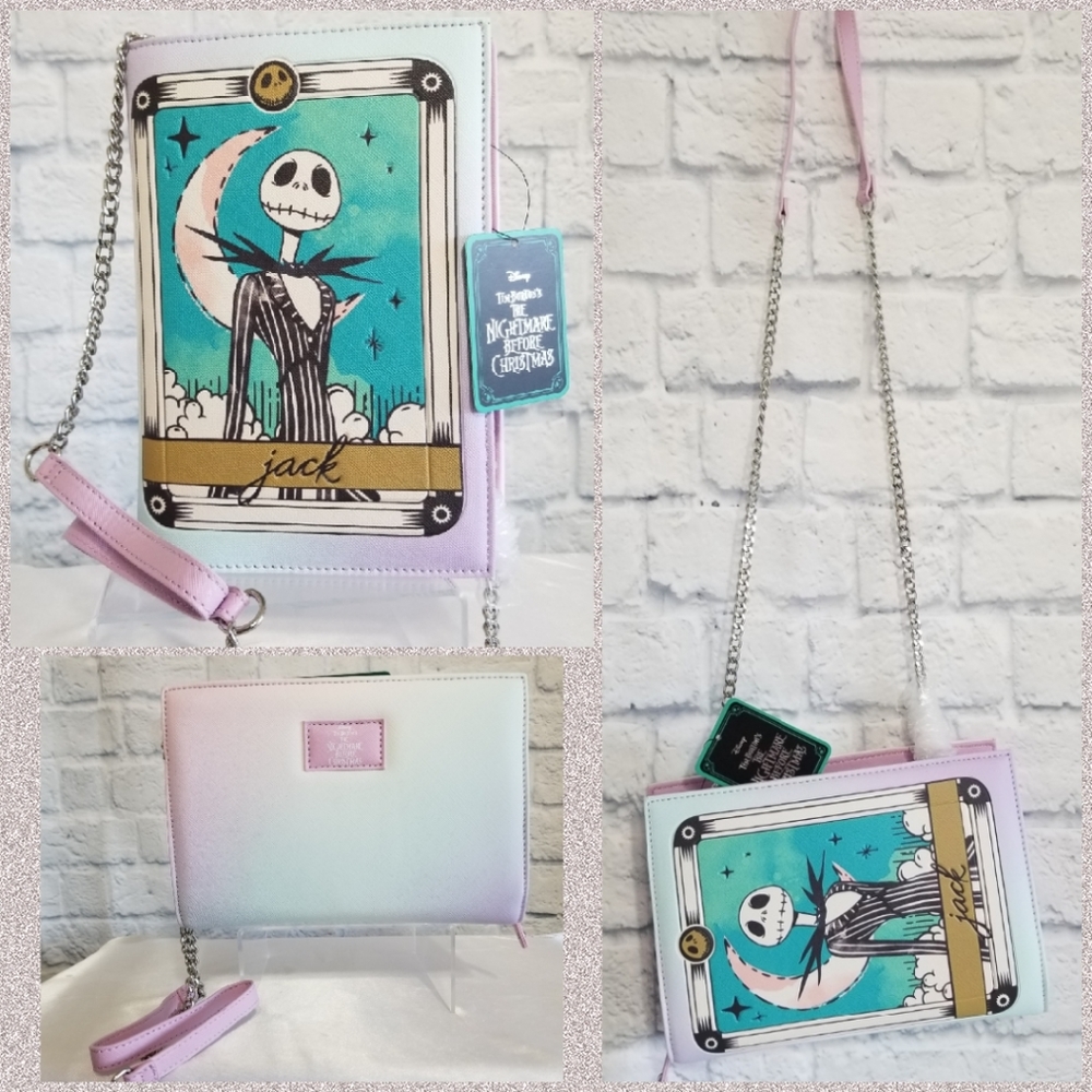 Disney Nightmare Before Christmas Jack Skellington Stars Book Crossbody Bag New